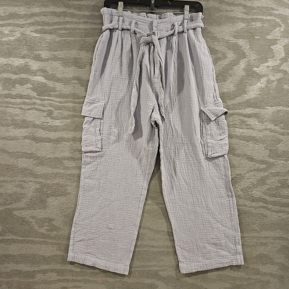 Joie Pants - Joie SZ M Cotton Gauze Cargo Paperbag Tie Waist Casual Loungewear Wide Leg Pants